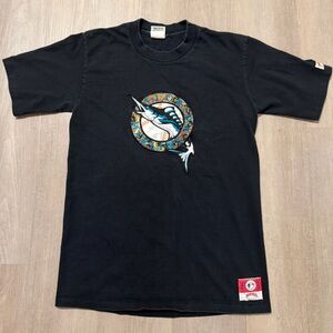 Vintage 90s Florida Marlins Nutmeg Mills Graphic T-Shirt - Rare MLB Collectible